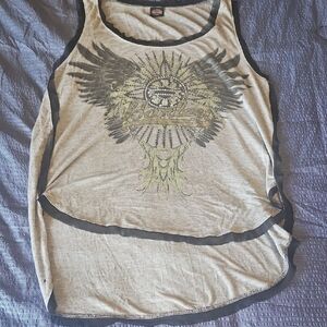Women's Gray Graphic Tank Top
